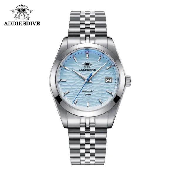 ADDIESDIVE Automatic Mechanical Watch Man European American Business Leisure Wristwatch Luxury Silver Luminous Waterproof Watch 1
