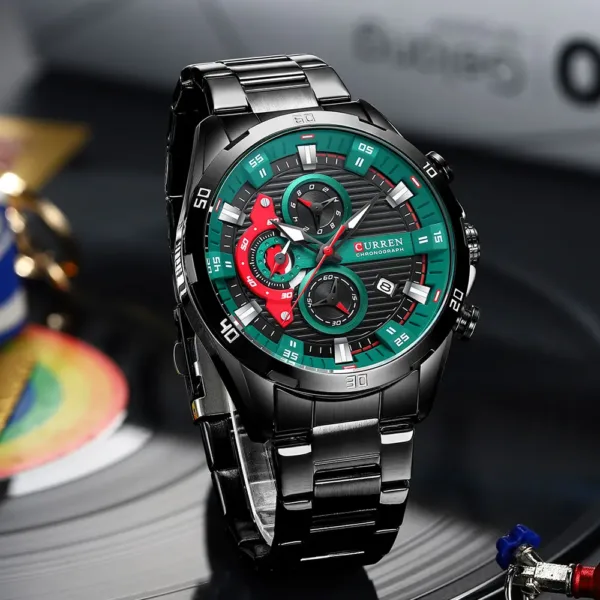 Curren Men’s Watches Top Brand Luxury Chronograph Quartz Men Watch Waterproof Sport Wrist Watch Men Stainless Steel Male Clock 5