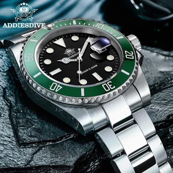 ADDIESDIVE Stainless Steel Watch Men's European and American Business Leisure Quartz Watch Waterproof Outdoor Sports Watch 2