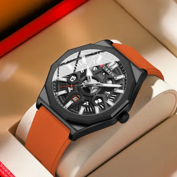 CURREN Men's Luxury Military Sports Silicone Waterproof Quartz Wrist Watch Fashion Clock Relogio Masculino 1