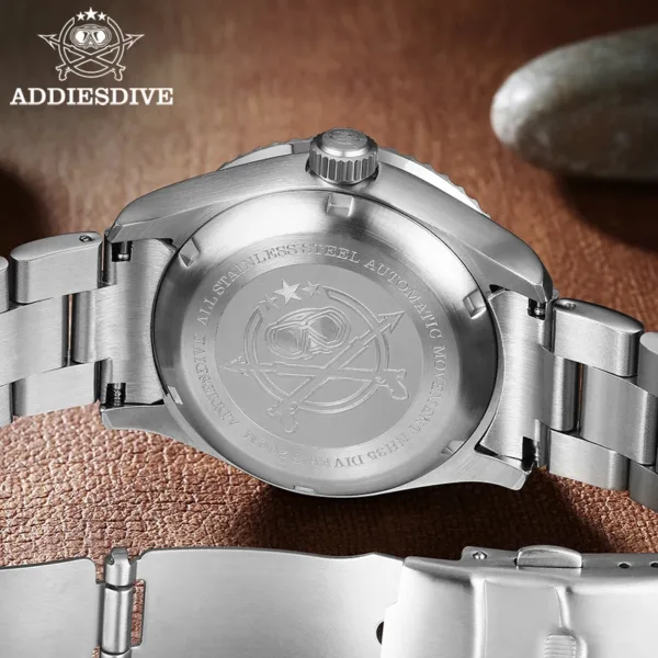 ADDIESDIVE Business Vintage Leather Automatic Mechanical Watch – 200m Waterproof 2