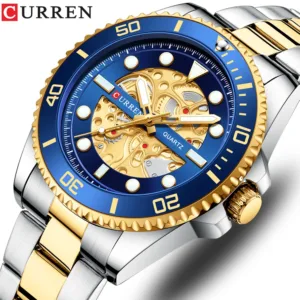 CURREN Fashion Mens Stainless Steel Watches Luxury Men Sports Quartz Wrist Watch Male Business Casual Watch relogio masculino 1