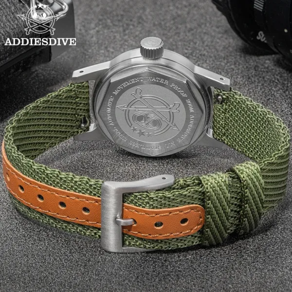 ADDIESDIVE 36mm Men's Automatic Watch NH35A Movement Bubble Mirror Glass Men's Analog Mechanical Watches with Nylon Strap AD2088 2