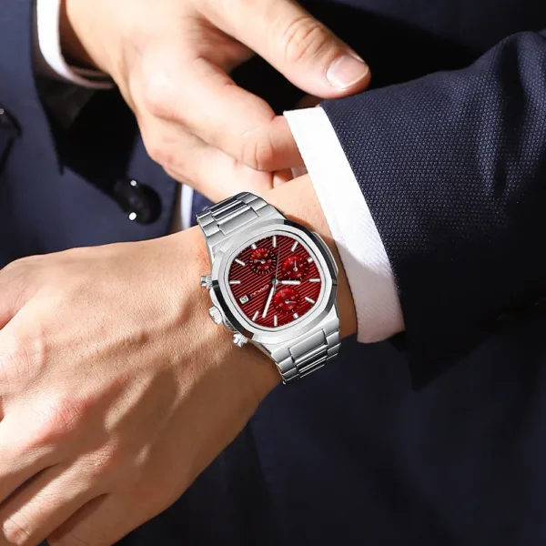 CRRJU Luxury Man Watch Business Waterproof Male Clock Luminous Date Stainless Steel Square Quartz Men Watch reloj hombre 2024 4