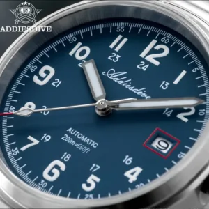 ADDIESDIVE Men's Automatic Watch NH35A Mechanical Watch Waterproof Analog Watch Sapphire Glass BGW9 Luminous with Leather Strap 2