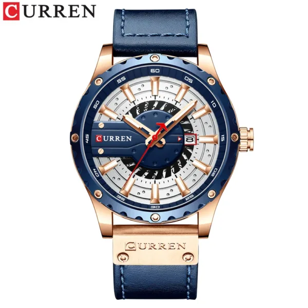 CURREN Fashion Mens Watches Waterproof Top Brand Luxury Calendar Male Watch men Leather Sport Military Wristwatch Dropship 2