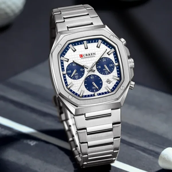 CURREN Men Watch Top Brand Luxury Sports Quartz Mens Watches Full Steel Waterproof Chronograph Wristwatch Men Relogio Masculino 4