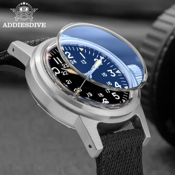 ADDIESDIVE 36mm Men's Automatic Watch NH35A Movement Bubble Mirror Glass Men's Analog Mechanical Watches with Nylon Strap AD2088 4