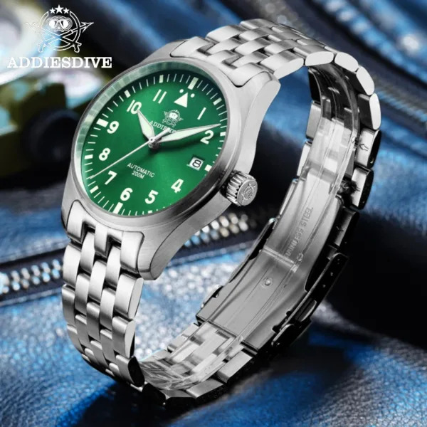 ADDIESDIVE Watches For Men Luxury Business Leisure Automatic Mechanical Men's Watch Fluorescent Waterproof NH35A 316L Stainless 6