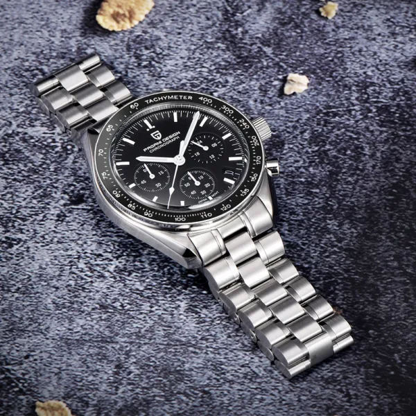 PAGANI DESIGN 2025 New Moon Men's Watches Luxury Quartz Watch For Men AR Sapphire Glass 100M Waterproof Wristwatch Chronograph 4