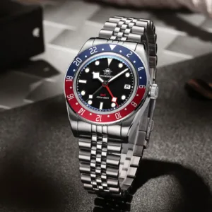 ADDIESDIVE Luxury GMT515-24H Men's Watch Diver 200m Bubble Mirror Glass BGW9 Super Luminous Stainless Steel Men's Analog Watches 1