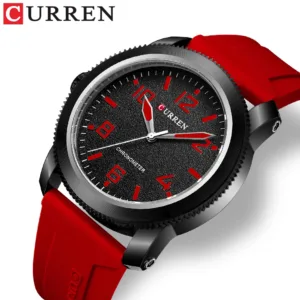 CURREN Fashion Simple Men's Watches with Big Numeral Dial Business Gentleman Quartz Wristwatch with Silicone Strap 1