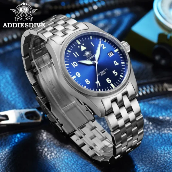 ADDIESDIVE Watches For Men Luxury Business Leisure Automatic Mechanical Men's Watch Fluorescent Waterproof NH35A 316L Stainless 5