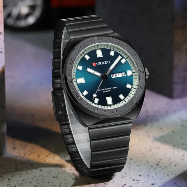 CURREN NEW Luxury Watch Business Waterproof Male Clock Luminous Date Stainless Steel Square Quartz Men Watch reloj hombre 5