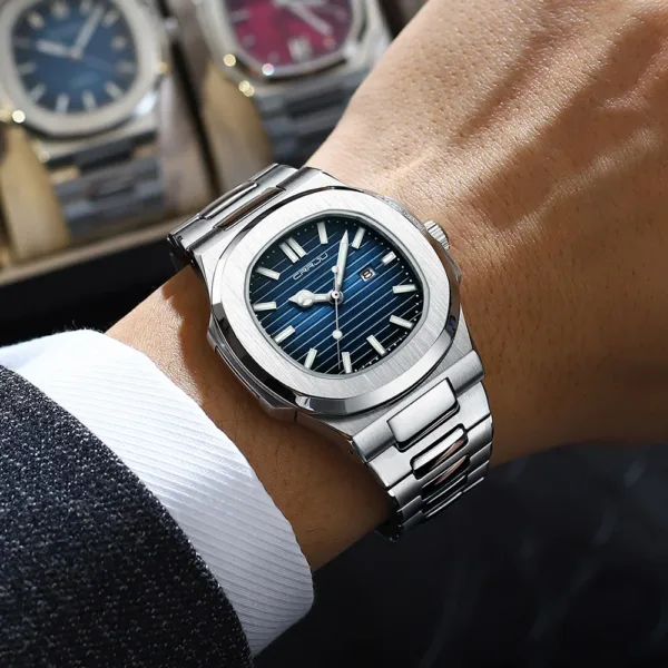 CRRJU Top Luxury Brand Man Watch Sports Waterproof Luminous Date Men Wristwatch Square Dial Quartz Men's Watches High Quality 5