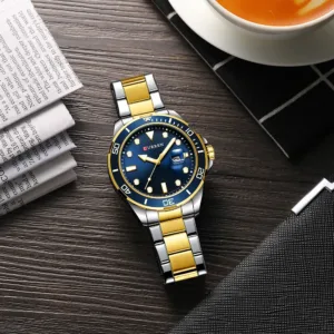 2021 CURREN New Green Water Ghost Series Brand High-end luxury Watches Automatic Watch Men All Steel Waterproof Quartz Watch 6