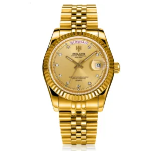 DD41mm HOLUNS Luxury Men Watches Japan MIYOTA Quartz Movt Stainless Steel Classic Business Golden Wristwatch Waterproof 6