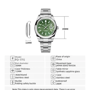 PAGANI DESIGN 39mm Men's Mechanical WristWatches NH35 Luxury Automatic Watch for men Sapphire Stainless Steel 20Bar Waterproof 6
