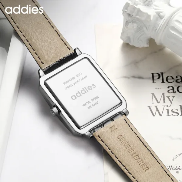 Addies Mens Quartz Watches Business Dress Waterproof Wristwatch Men Luxury Stainless steel Breathable Leather Reloj Hombre 3