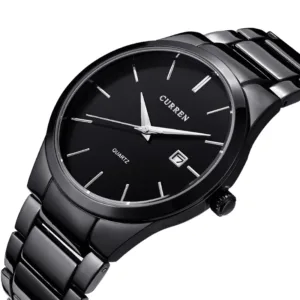 black Curren Top Brand Business Men Male Luxury Watch Casual Full steel Calendar Wristwatches quartz watches relogio masculino 4