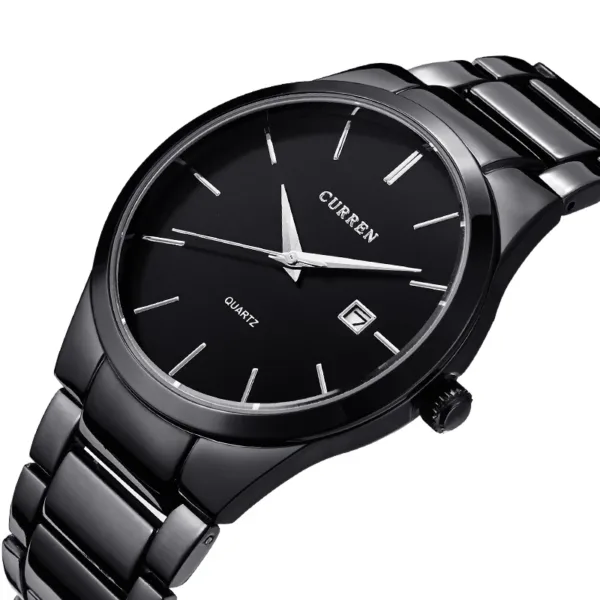 black Curren Top Brand Business Men Male Luxury Watch Casual Full steel Calendar Wristwatches quartz watches relogio masculino 4
