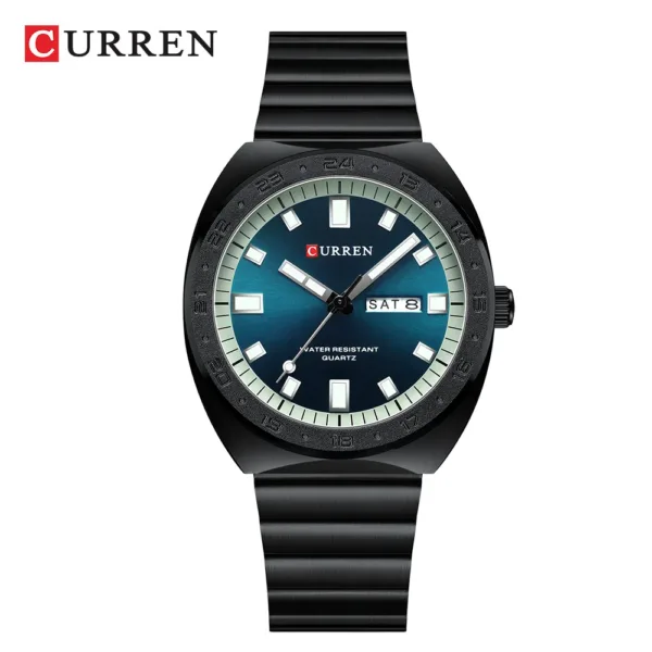 CURREN NEW Luxury Watch Business Waterproof Male Clock Luminous Date Stainless Steel Square Quartz Men Watch reloj hombre 2