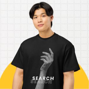 Men’s Box Tee “SEARCH” Design – Oversized Cotton