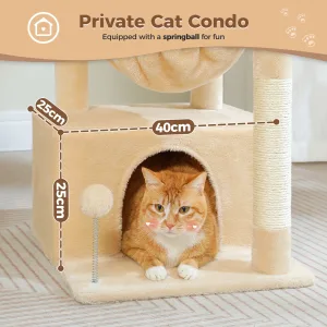 4-in-1 Cat Tree with Condo, Hammock & Top Perch 11