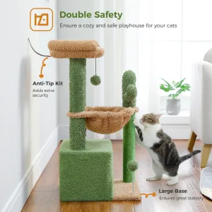 4-in-1 Cat Tree with Condo, Hammock & Top Perch 1