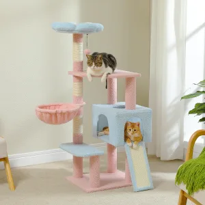 Multi-Level Flower Cat Tower with Sisal Scratching Posts 1