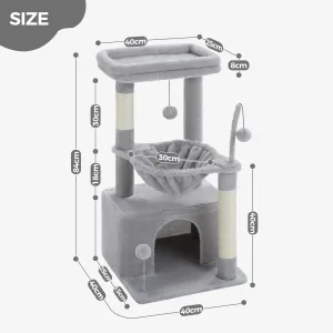 4-in-1 Cat Tree with Condo, Hammock & Top Perch 2