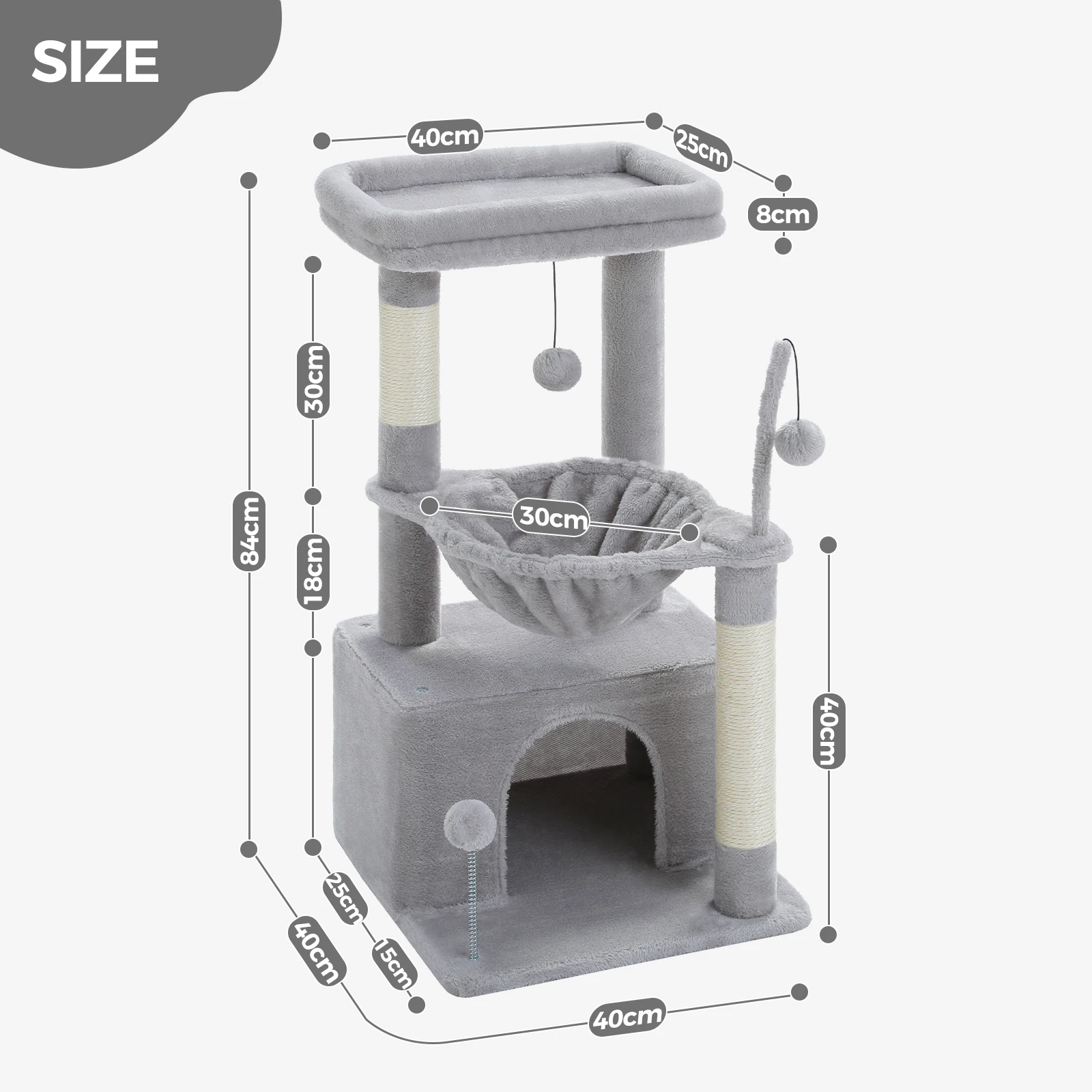 4-in-1 Cat Tree with Condo, Hammock & Top Perch 2 4-in-1 Cat Tree with Condo, Hammock & Top Perch 2