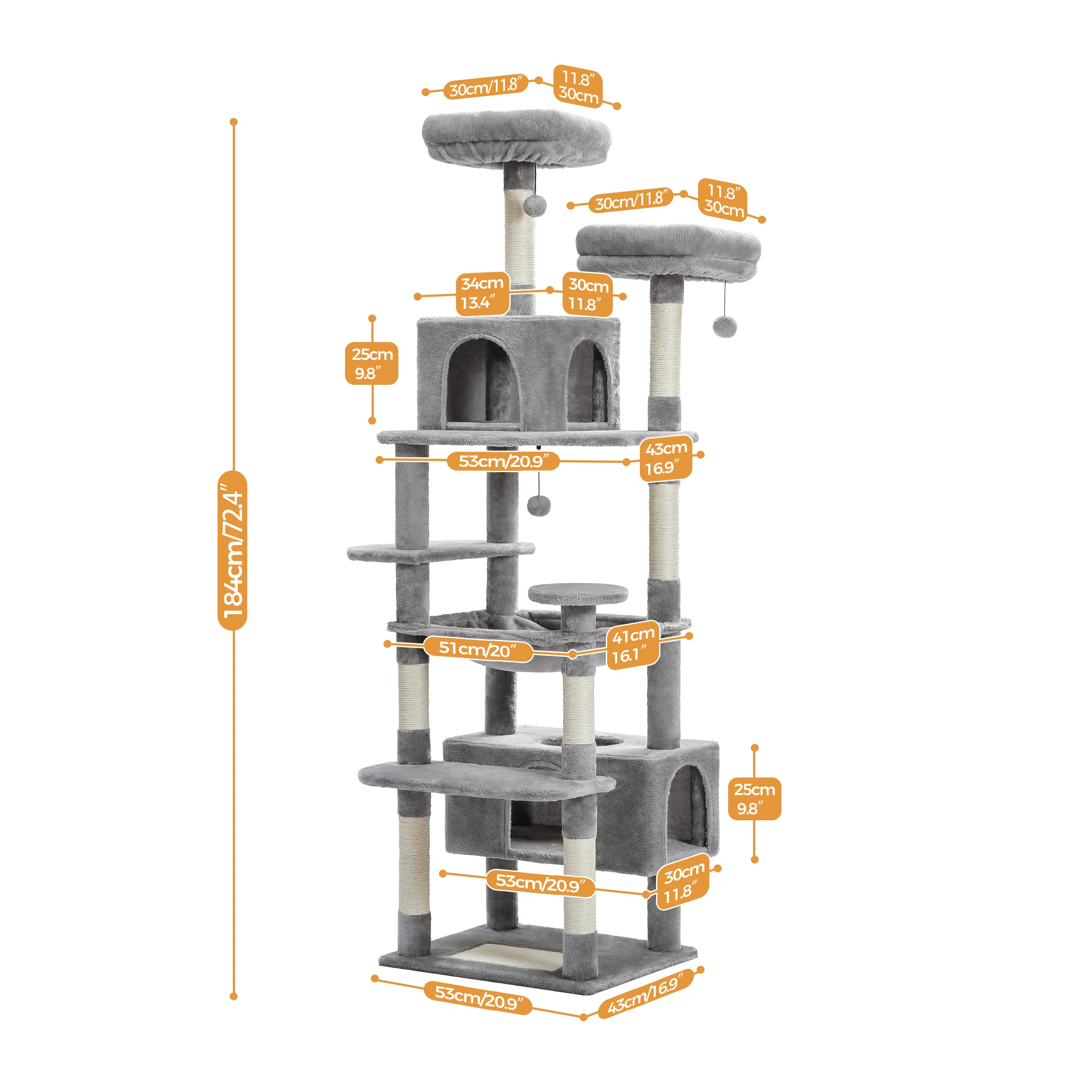 Large Cat Tree with Plush Condo, Posts & Perches 36 Large Cat Tree with Plush Condo, Posts & Perches 36