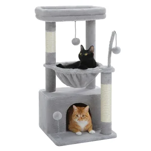 4-in-1 Cat Tree with Condo, Hammock & Top Perch 4