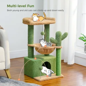 4-in-1 Cat Tree with Condo, Hammock & Top Perch 16