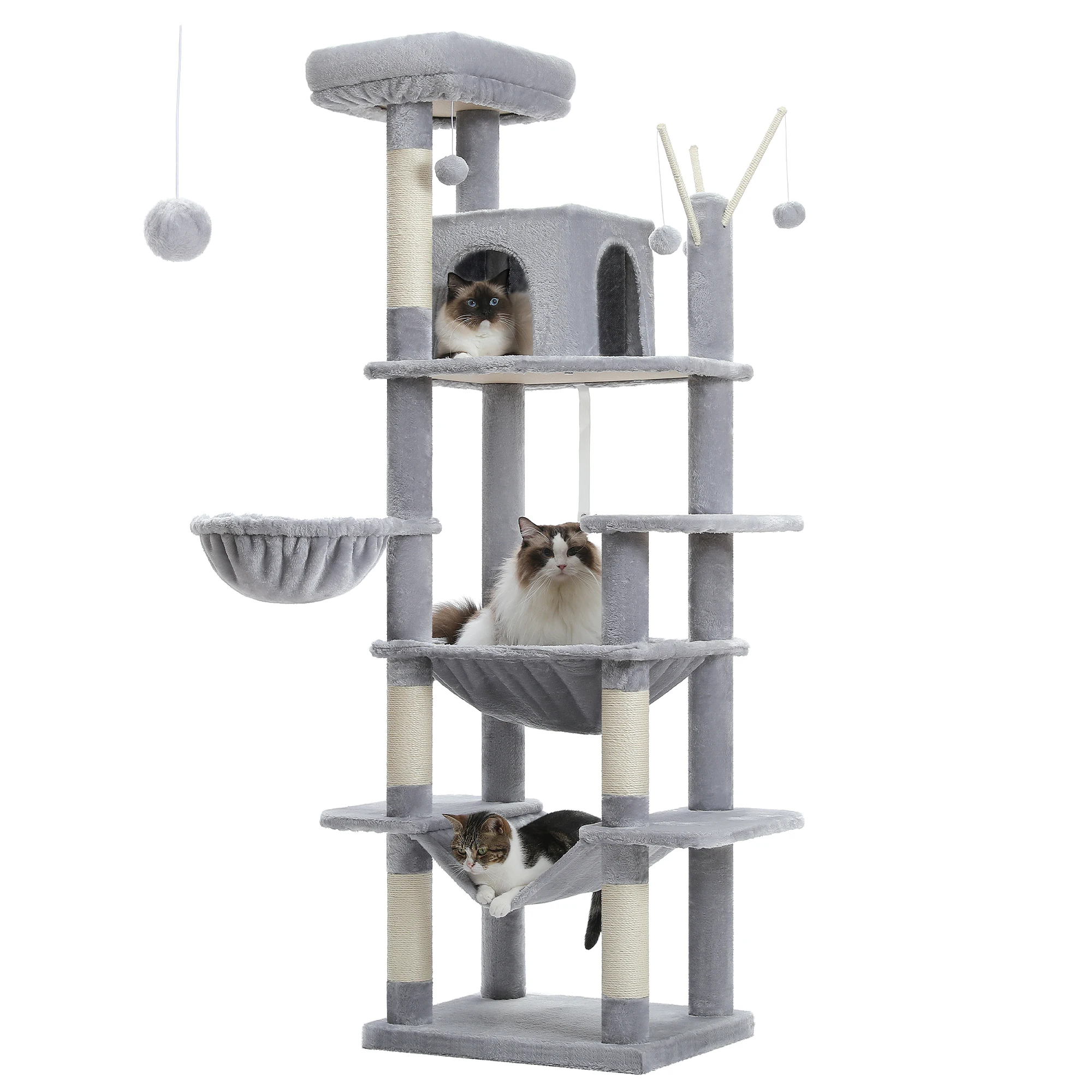 Large Cat Tree with Plush Condo, Posts & Perches 50 Large Cat Tree with Plush Condo, Posts & Perches 50