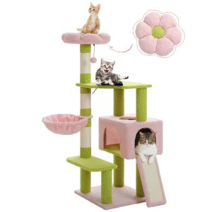 Multi-Level Flower Cat Tower with Sisal Scratching Posts 19