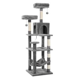 Large Cat Tree with Plush Condo, Posts & Perches 52