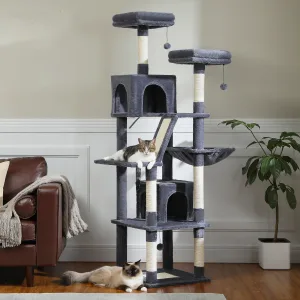 Large Cat Tree with Plush Condo, Posts & Perches 1
