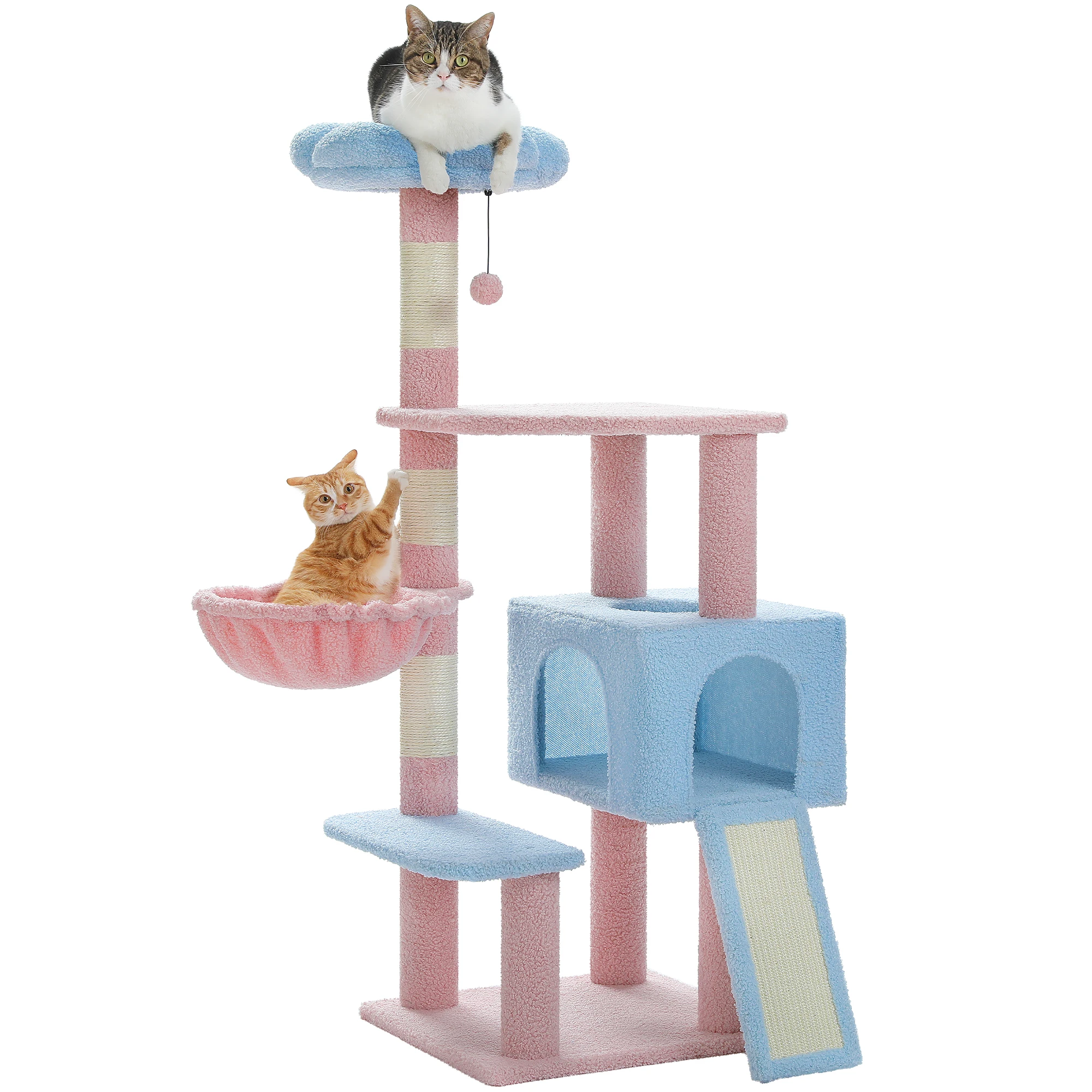 Flower Cat Tree Multi-Level Tower with Sisal Posts 7 Flower Cat Tree Multi-Level Tower with Sisal Posts 7