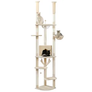 Floor to Ceiling Cat Tree with Sisal Posts & Toys 44